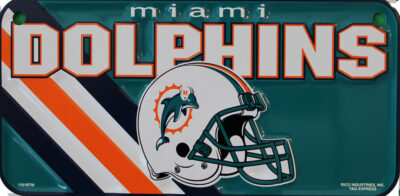 Dolphins NFL Bike Tag  3x6 Inch