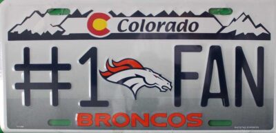 Broncos NFL License Plate6 6x12 Inch