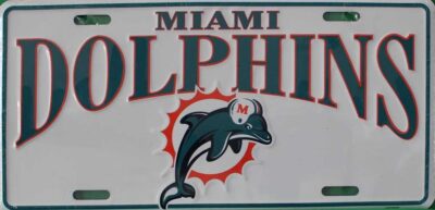 Dolphins NFL License Plate2 6x12 Inch
