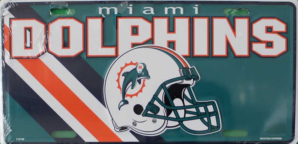 Dolphins NFL License Plate3 6×12 Inch