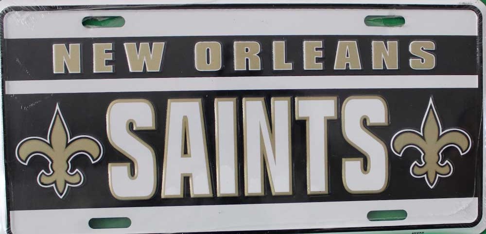 Saints NFL License Plate2 6×12 Inch