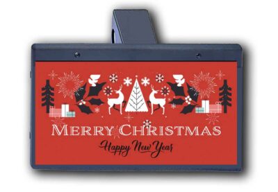 Merry Christmas Happy New Year - Red - Hitch Cover