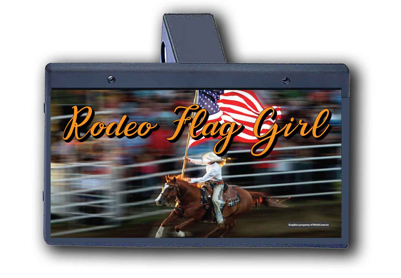 Rodeo Flag Girl - Hitch Cover
