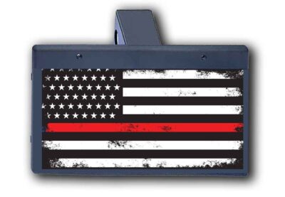 Fire Fighters Red Line on Flag - Hitch Cover