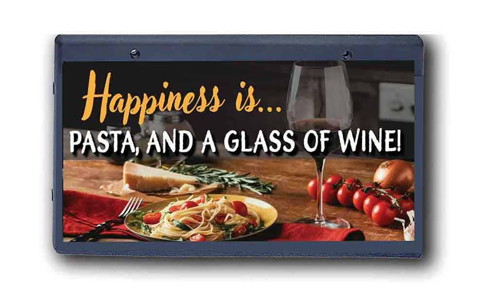 Happiness Is Pasta And Wine - Wall Hanging